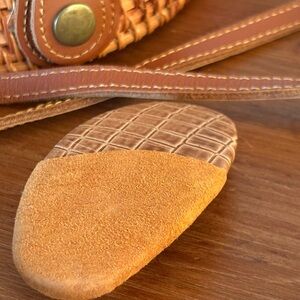 VTG 90s Avon Treasured Colours Statement Barrette Tan Suede Faux Croc NIB 4” 366